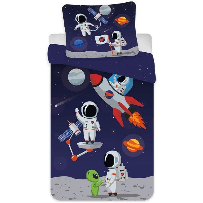 Astronaut Junior Sengetøj 100x140 Cm Astronaut Rum Sengetøj       Design 100  Bomuld