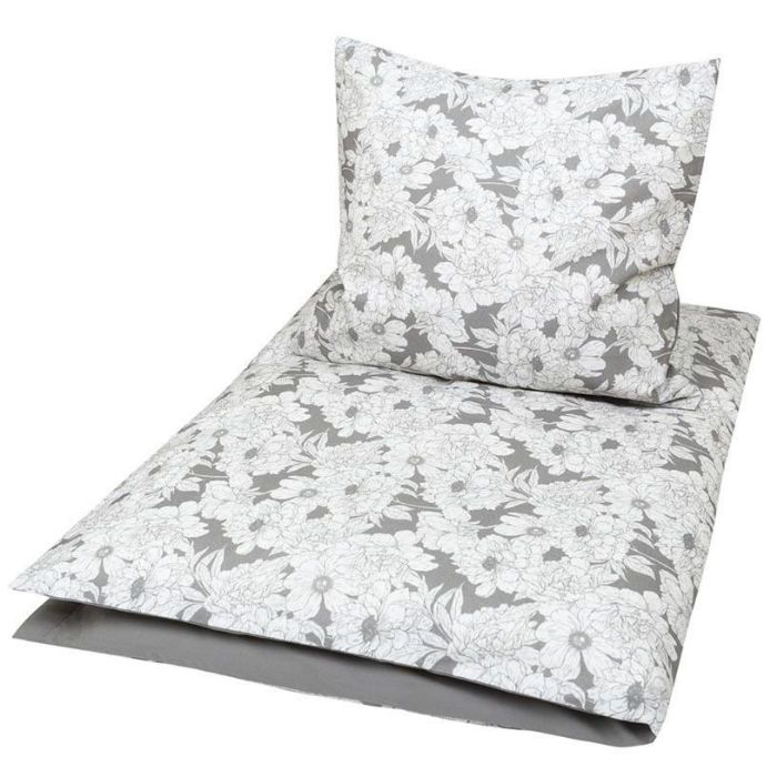 Baby Sengetøj 70x100 Cm Blooming Grey 100 økologisk Bomulds Sengetøj Blomstret Sengetøj Müsli