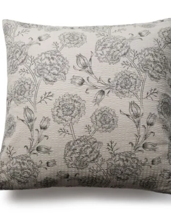 Bæk Og Bølge Pudebetræk 60x63 Cm Sandfarvet Blomstret Hovedpudebetræk 100  Bomuld Krepp Pudebetræk By Night