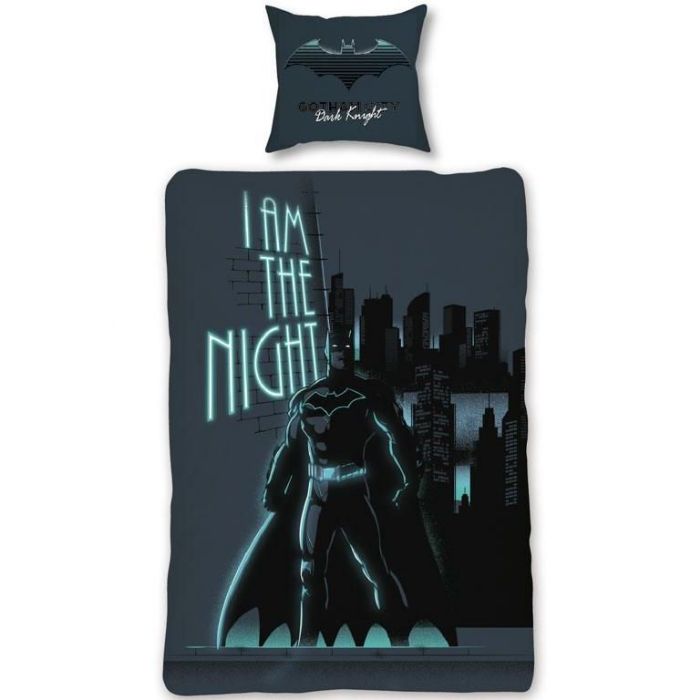 Batman Sengetøj 140x200 Cm Selvlysende Sengetøj Vendbart Design Dynebetræk 100 Bomuld