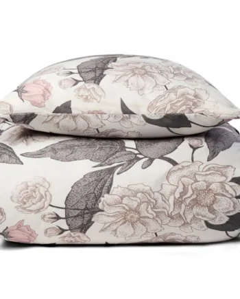Blomstret Sengetøj Beige Microfiber Sengesæt 140x200 Cm In Style Sengelinned