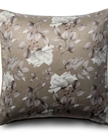 Blomstret Pudebetræk 60x63 Cm Brunt Hovedpudebetræk   Vendbart Design Satin Pudebetræk In Style