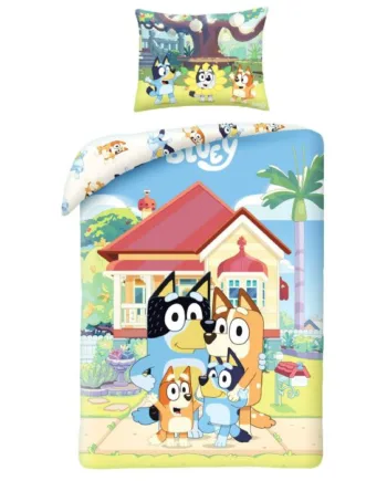 Bluey Sengetøj 140x200 Cm 100  Blødt Bomuld Dynebetræk Med       Design 100  Bomuld Sengesæt
