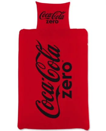 Coca Cola Zero Sengetøj Vendbart Sengesæt Med Logo 140x200 Cm 100  Blødt Bomulds Sengelinned