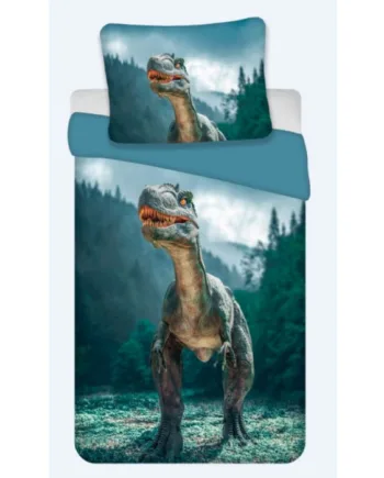 Dinosaur Sengetøj 140x200 Cm Børnesengetøj Med Raptor Vendbart Dynebetræk Dino Sengesæt   100  Blød Bomuld