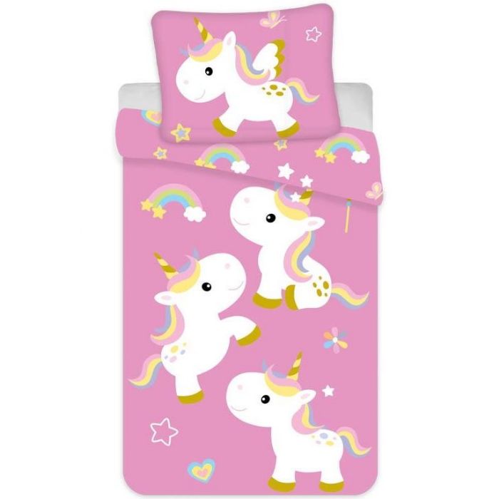 Enhjørning Sengetøj 150x210 Cm Unicorn Børnesengetøj       Design Sengesæt   100  Bomuld