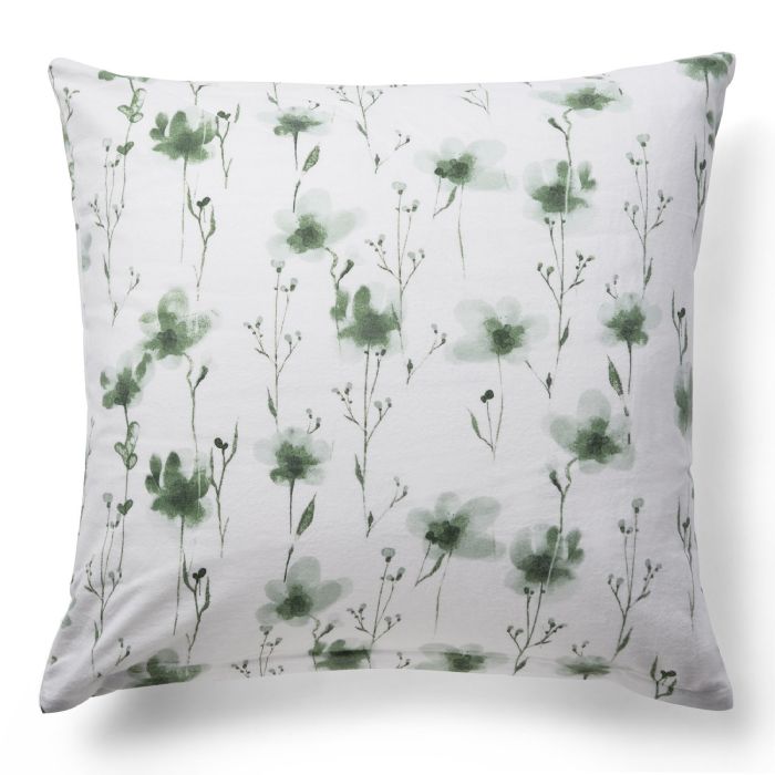 Flonel Pudebetræk 60x63 Cm Blødt Blomstret Pudebetræk Flower Green 100 Bomuldsflonel By Night Hovedpudebetræk