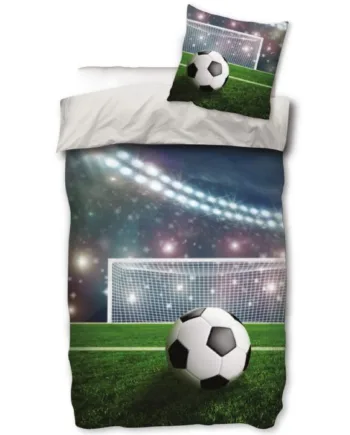 Fodbold Sengetøj 150x210 Cm Stadion Dynebetræk Med       Design 100  Bomulds Sengesæt