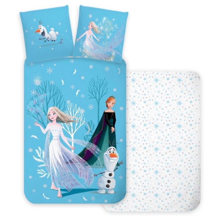 Frost Sengetøj Til Junior Vendbart Design Med Anna Og Elsa 100x140 Cm Sengesæt   100  Blødt Bomuld