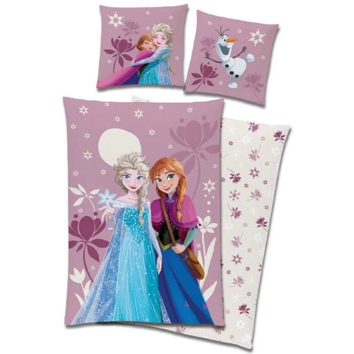 Frost Sengetøj 140x200 Cm Anna Og Elsa Sengesæt 100  Bomulds Sengelinned