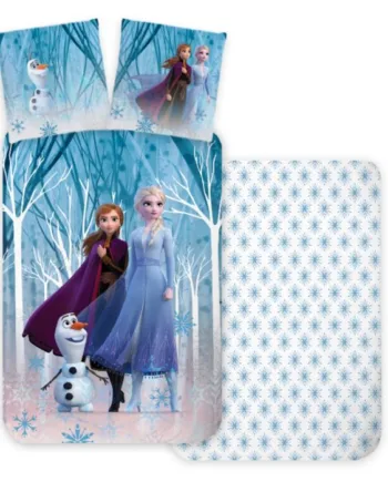 Frost Sengetøj 140x200 Cm Anna  Elsa Og Olaf 100  Bomuld Vendbart Frozen Sengesæt