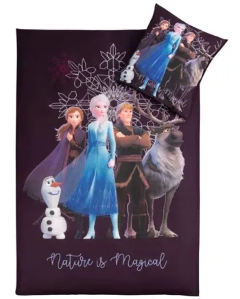 Frost Sengetøj 140x200 Cm Anna Og Elsa Nature Is Magical 100  Bomulds Sengesæt