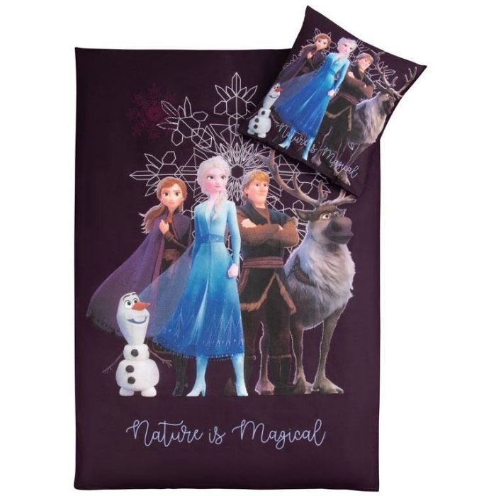 Frost Sengetøj 140x200 Cm Anna Og Elsa Nature Is Magical 100 Bomulds Sengesæt