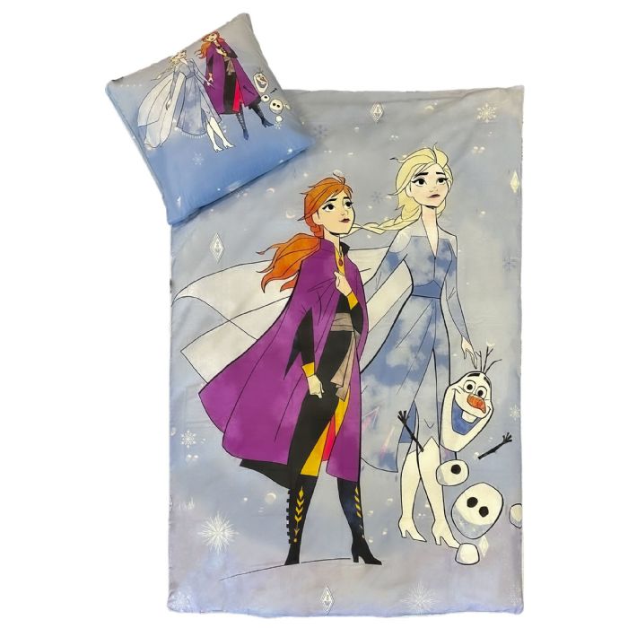 Frost Sengetøj 140x200 Cm Olaf  Anna Og Elsa   Sneen 100  Bomulds Sengesæt Frozen