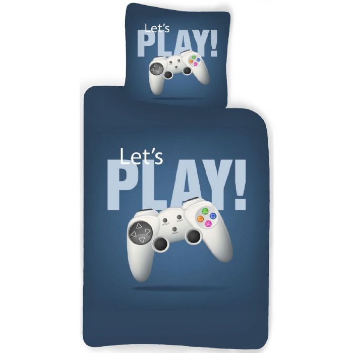 Gamer Sengetøj 140x200 Cm Let   Play Smart Sengesæt   100  Bomuld