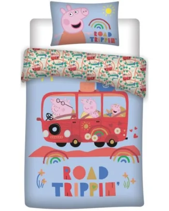 Gurli Gris Junior Sengetøj 100x140 Cm Gurli Gris Sengesæt       Design Road Trip 100  Bomuld