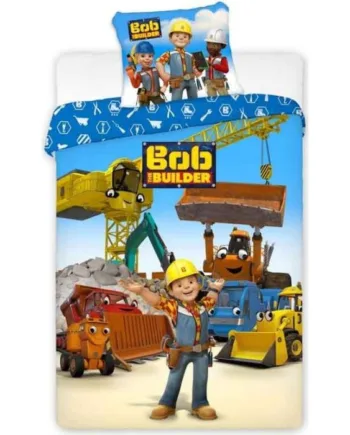 Junior Sengetøj 100x140 Cm Byggemand Bob Junior Sengesæt       Design 100  Bomuld