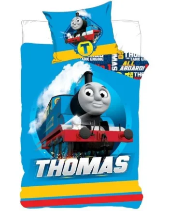 Junior Sengetøj 100x140 Cm Thomas Tog Sengesæt Junior       Design 100  Bomuld