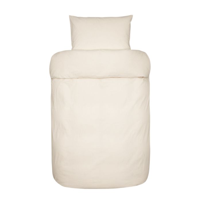 Krepp Sengetøj 200x220 Cm Lyra Beige Sengetøj 100 økologisk Bomuld Høie Dobbelt Dynebetræk