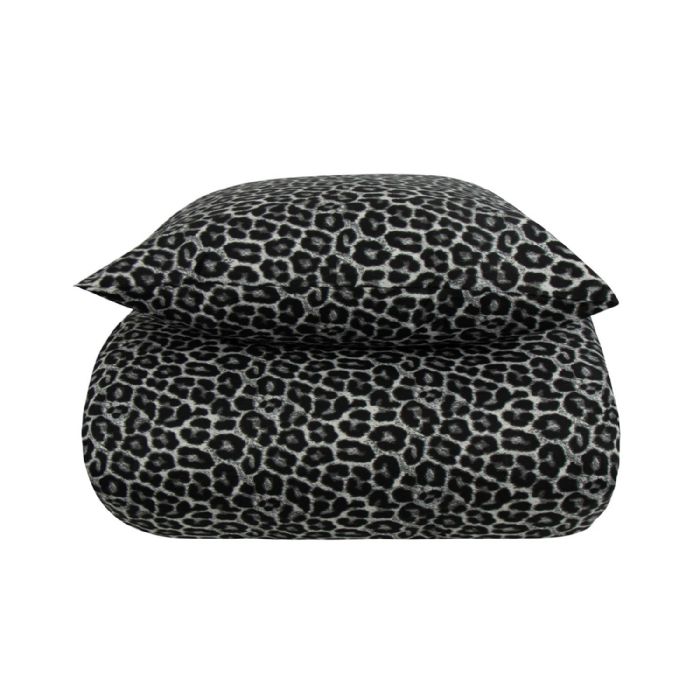 Leopard Sengetøj 140x220 Cm Mønstret Sengesæt Sort Sengetøj 100 Bomuld Borg Living