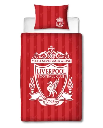 Liverpool Sengetøj Rødt Vendbart Sengesæt Med Logo 140x200 Cm 100  Bomulds Sengelinned Fodbold Sengetøj