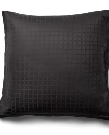 Luksus Pudebetræk 60x63 Cm 100  Bomuldssatin Daisy Mørkegrå By Night Jacquard Vævet