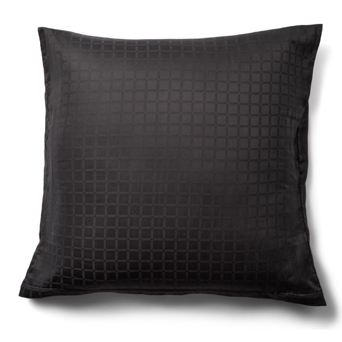Luksus Pudebetræk 60x63 Cm 100 Bomuldssatin Daisy Mørkegrå By Night Jacquard Vævet