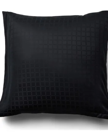 Luksus Pudebetræk 60x63 Cm 100  Bomuldssatin Daisy Sort By Night Jacquard Vævet