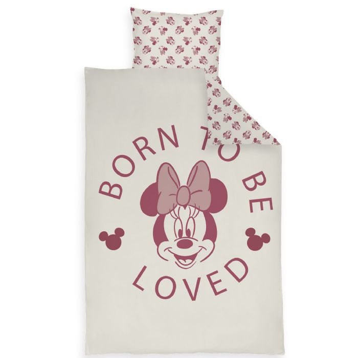 Minnie Sengetøj 100x140 Cm Junior Sengesæt Med Minnie Mouse Vendbart Motiv 100  Bomulds Sengelinned