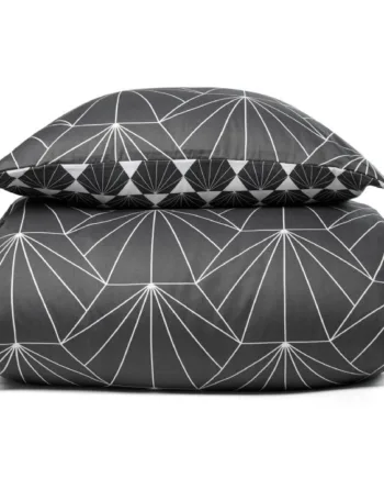 Sengesæt 140x200 Cm Hexagon Grå       Design 100  Bomuldssatin Sengetøj By Night