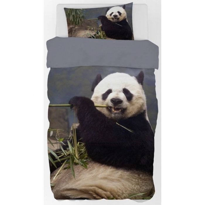 Panda Sengetøj 150x210 Cm Stor Og Sød Panda Bjørn 100  Bomulds Sengesæt