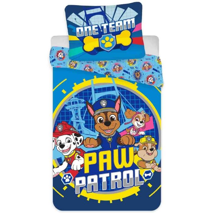Paw Patrol Sengetøj Junior 100x140 Cm One Team       Design 100  Bomulds Sengesæt