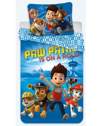 Paw Patrol Sengetøj 140x200 Cm Is On   Roll Paw Patrol Vendbart Design Sengesæt   100  Bomuld