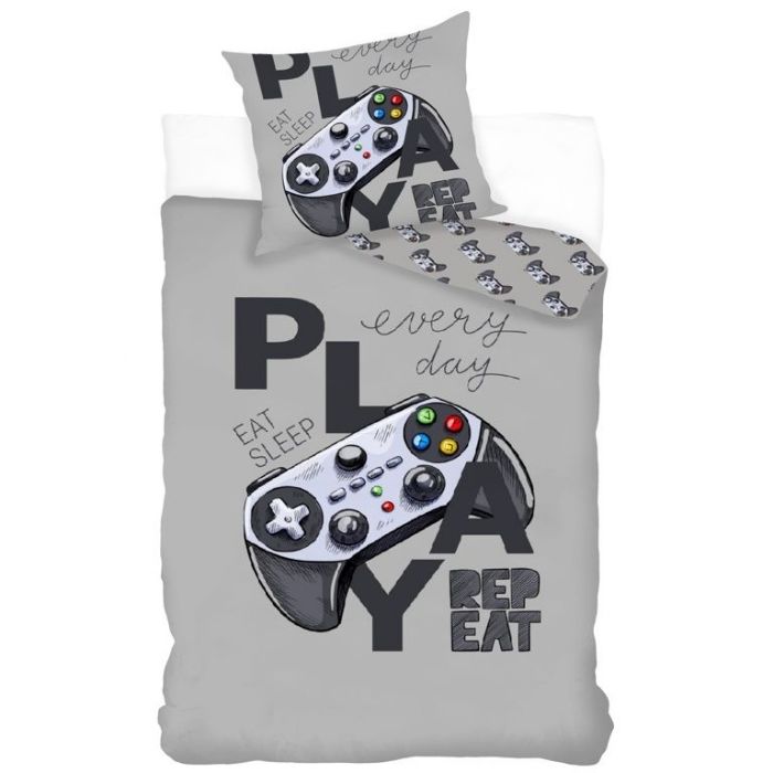 Playstation Sengetøj 140x200 Cm Sengesæt Med Controller Dynebetræk Med       Design 100  Bomuld