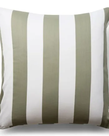 Pudebetræk   100  Blødt Og Lækkert Bomuldssatin 60x63 Cm Grønt Og Hvidt Nordic Stripe Pudebetræk Fra By Night