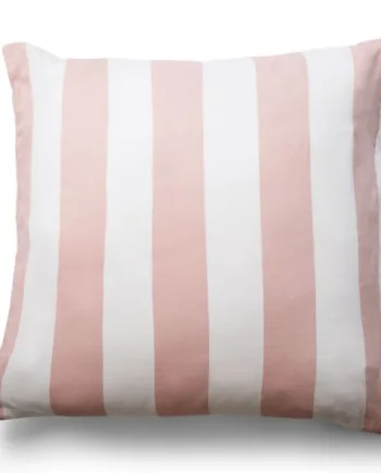 Pudebetræk   100  Blødt Og Lækkert Bomuldssatin 60x63 Cm Lyserødt Og Hvidt Nordic Stripe Pudebetræk Fra By Night