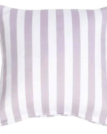 Pudebetræk 60x63 Cm Blødt Bomuldssatin Nordic Stripe Lavendel Og Hvidt