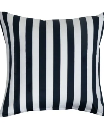 Pudebetræk 60x63 Cm Blødt Bomuldssatin Nordic Stripe Mørkeblåt Og Hvidt