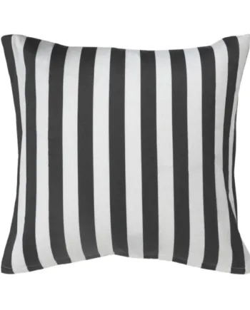 Pudebetræk 60x63 Cm Blødt Bomuldssatin Nordic Stripe Mørkegråt Og Hvidt