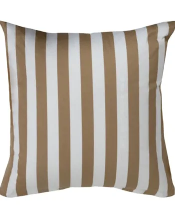 Pudebetræk 60x63 Cm Blødt Bomuldssatin Nordic Stripe Sandfarvet Og Hvidt