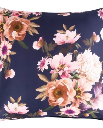 Pudebetræk 60x63 Cm Dark Blue Flower       Design Hovedpudebetræk   100  Bomuldssatin