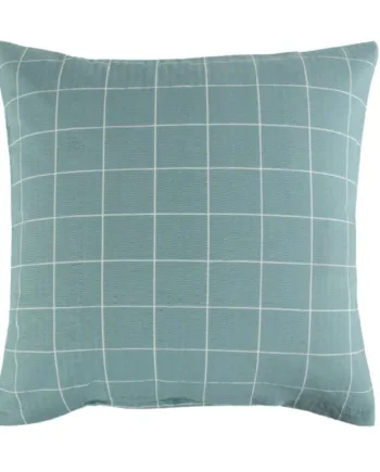 Pudebetræk 60x63 Cm Dusty Green Check Grøn Bæk Og Bølge