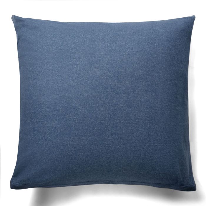 Pudebetræk 60x63 Cm Ensfarvet Pudebetræk Blue Melange 100 Bomuldsflonel By Night Hovedpudebetræk