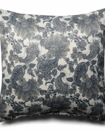 Pudebetræk 60x63 Cm Sandfarvet Hovedpudebetræk Med Blå Blomstervifter Satin Pudebetræk In Style