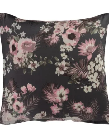 Pudebetræk 60x63 Cm Vendbart Design   100  Bomuldssatin Flowers   Dots Grå Fra By Night
