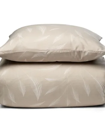 Sengetøj 140x200 Cm Beige Sengesæt Med Blade Microfiber Sengelinned In Style Sengelinned