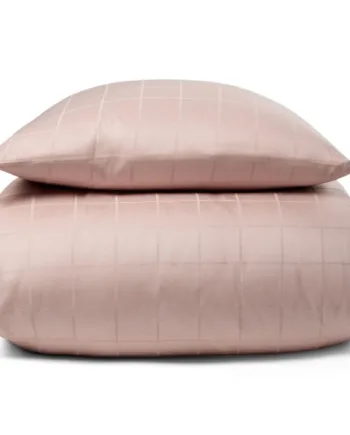 Sengetøj 150x210 Cm Blødt  Jacquardvævet Bomuldssatin Check Rosa By Night Sengesæt