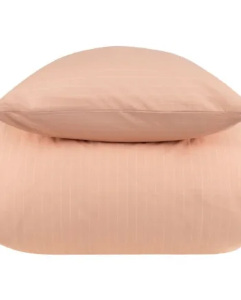 Sengetøj 100  Bomuld 140x220 Cm Rosa Stribet Sengesæt Nordstrand Home Dynebetræk