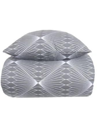 Sengetøj 150x210 Cm Diamond Grey Sengelinned   100  Bomuld Borg Living Sengesæt