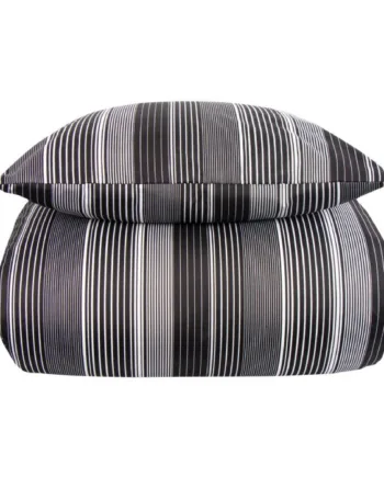 Sengetøj 140x200 Cm Stripe Sort Sengesæt In Style Sengelinned   Mikrofiber